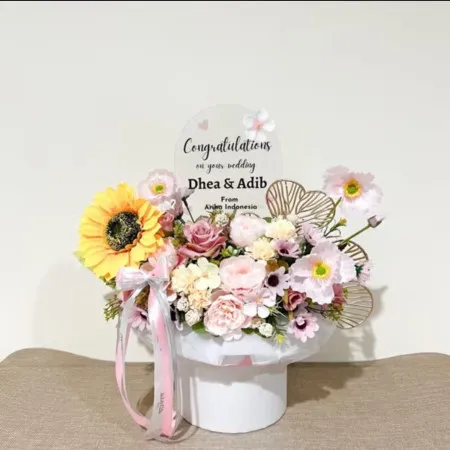 Bloom Box Akrilik Ucapan Wedding Poso