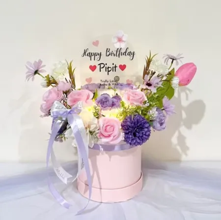 Bloom Box Akrilik Ucapan Ulang Tahun Poso
